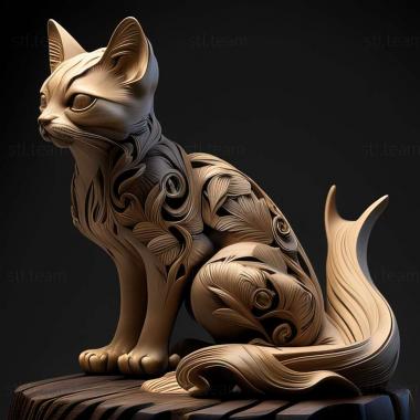 3D model Asian cat (STL)
